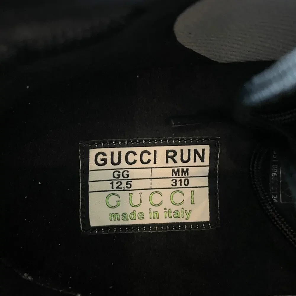 Gucci Run Sneaker Interlocking G Black Technical Knit Men's Size 12.5 US 13 NEW
